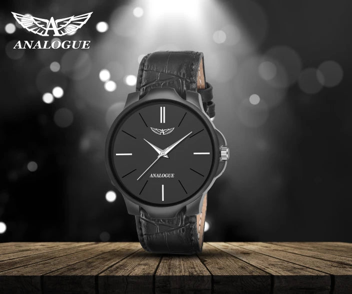 Men's Analog Leather Watch