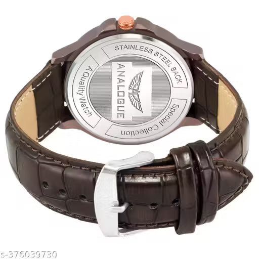 Men's Analog Leather Watch