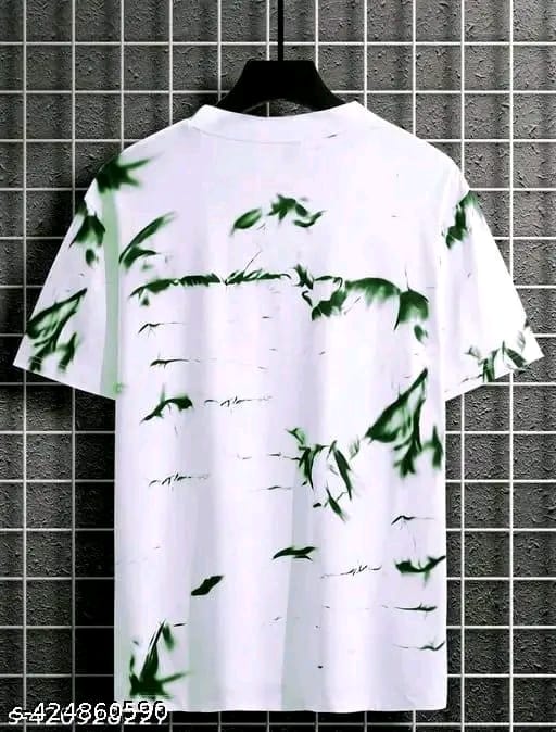 Spab Men Printed Casual Green, White T-Shirt