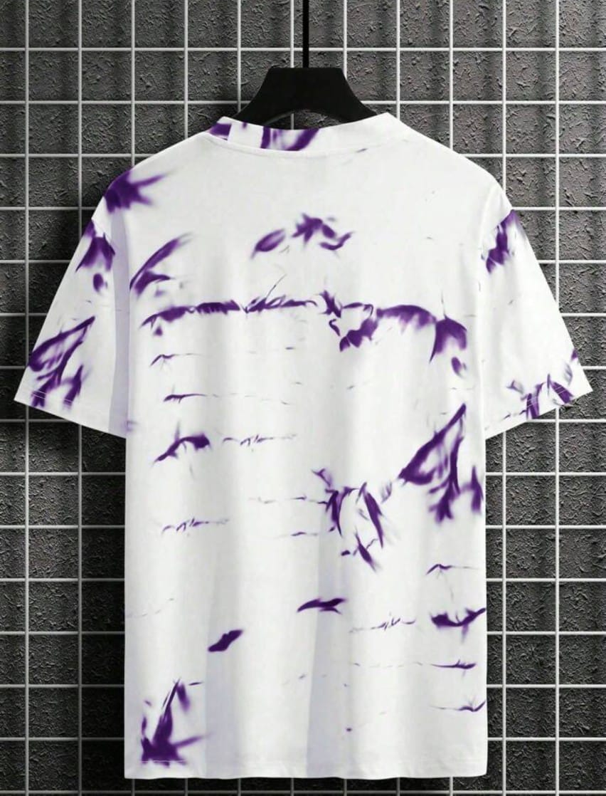 Spab Men Printed Casual Purple, White T-Shirt