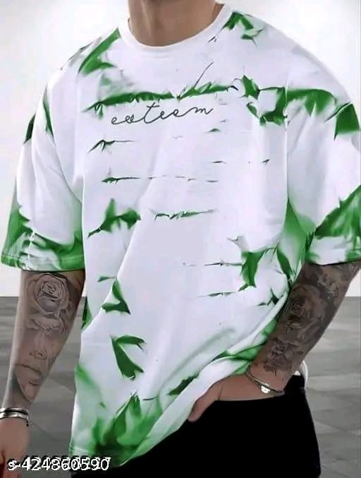 Spab Men Printed Casual Green, White T-Shirt