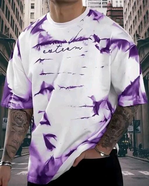 Spab Men Printed Casual Purple, White T-Shirt