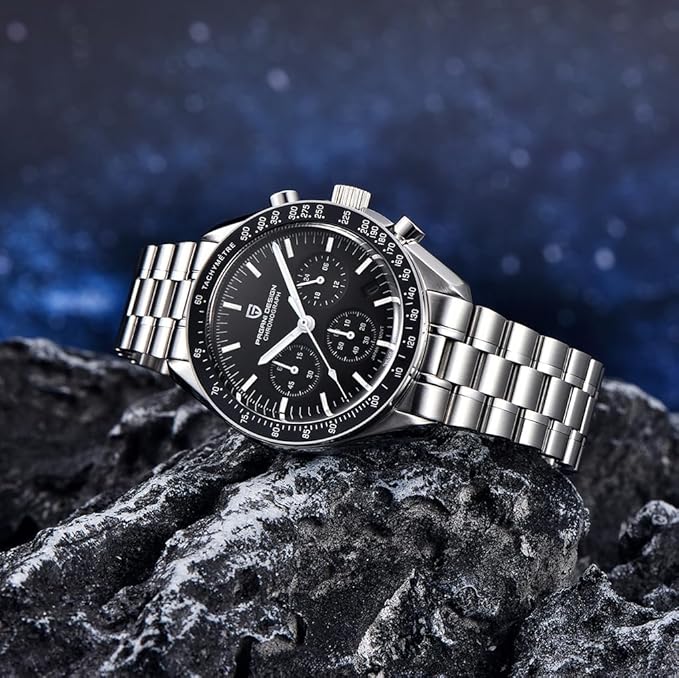 Men Silver Stainless Steel Strap Watch