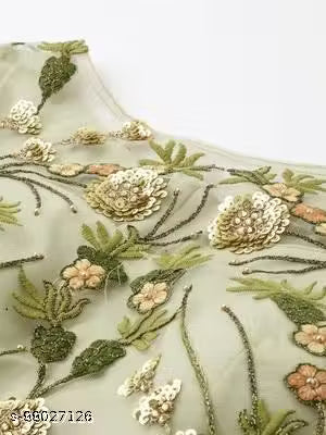 Net Embroidred Semi Stiched Lehenga Choli for Women