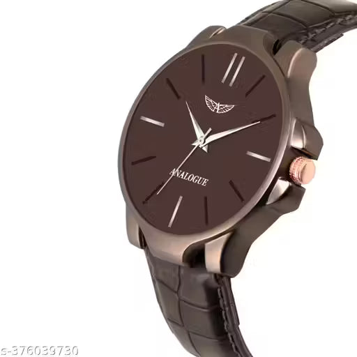 Men's Analog Leather Watch